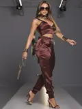 CALÇA JOGGER FEMININA ACETINADA PIT BULL JEANS ELEGANTE E VERSÁTIL