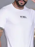CAMISETA MASCULINA BRANCA PERSONALIZADA PIT BULL JEANS MODERNA