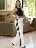 CALÇA FEMININA ELEGANTE COM CÓS ELÁSTICO E CORDÃO EMPÓRIO PIT BULL