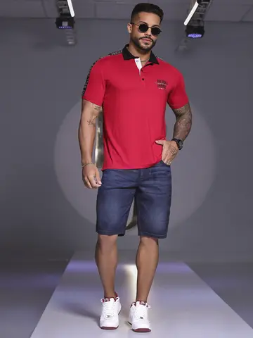 BERMUDA MASCULINA SLIM PERSONALIZADA COM ESCRITA LATERAL PIT BULL JEANS