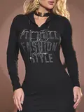 VESTIDO FEMININO ESTILOSO COM CAPUZ E ESTAMPA FASHION PIT BULL JEANS