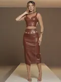 CONJUNTO SAIA E CROPPED CONTEMPORÂNEO EM COURO ECOLÓGICO EMPÓRIO PIT BULL