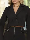 CONJUNTO FEMININO CALÇA E BLAZER CROPPED ESTILOSO EMPÓRIO PIT BULL