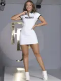 VESTIDO POLO SOFISTICADO COM ESTAMPA BRILHOSA PIT BULL JEANS