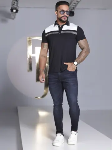CALÇA MASCULINA COM ELÁSTICO NO CÓS E LAVAGEM MODERNA PIT BULL JEANS
