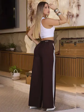 CALÇA WIDE LEG EMPÓRIO PIT BULL SOFISTICADA COM TOQUE CONTEMPORÂNEO