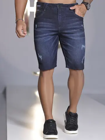 BERMUDA MASCULINA COM DETALHE NA ESCRITA A LASER PIT BULL JEANS