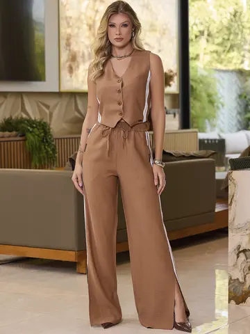 CONJUNTO CALÇA E COLETE COM FENDAS EMPÓRIO PIT BULL CASUAL E REFINADO