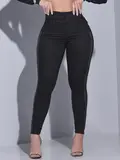 CALÇA FEMININA CINTURA PERFEITA PIT BULL JEANS COM FAIXA LATERAL BRILHOSA