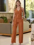 CONJUNTO CALÇA E BLUSA EMPÓRIO PIT BULL COM CAIMENTO LEVE E ELEGANTE