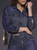Jaqueta Cropped com Elástico Personalizado e Refinado Pit Bull Jeans