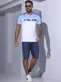 CAMISETA GOLA O PIT BULL JEANS LOGOMANIA COM RELEVO E MODELAGEM SLIM