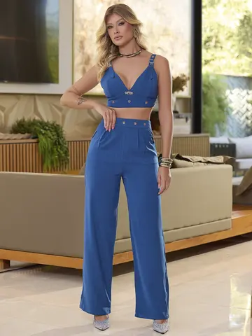 Conjunto Calça e Top Empório Pit Bull Acabamento Elegante e Refinado