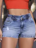 SHORT FEMININO MODERNO PIT BULL JEANS COM PEDRARIAS DESLUMBRANTES