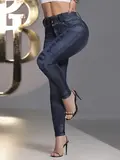 CALÇA SKINNY MODELADORA PIT BULL JEANS VERSÁTIL E ELEGANTE COM LOGOMANIA