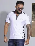 POLO MASCULINA PIT BULL JEANS COM MODELAGEM SLIM E ZÍPER PERSONALIZADO
