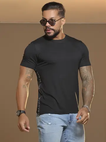CAMISETA GOLA O SLIM E CONFORTÁVEL COM ELÁSTICO LATERAL PIT BULL JEANS