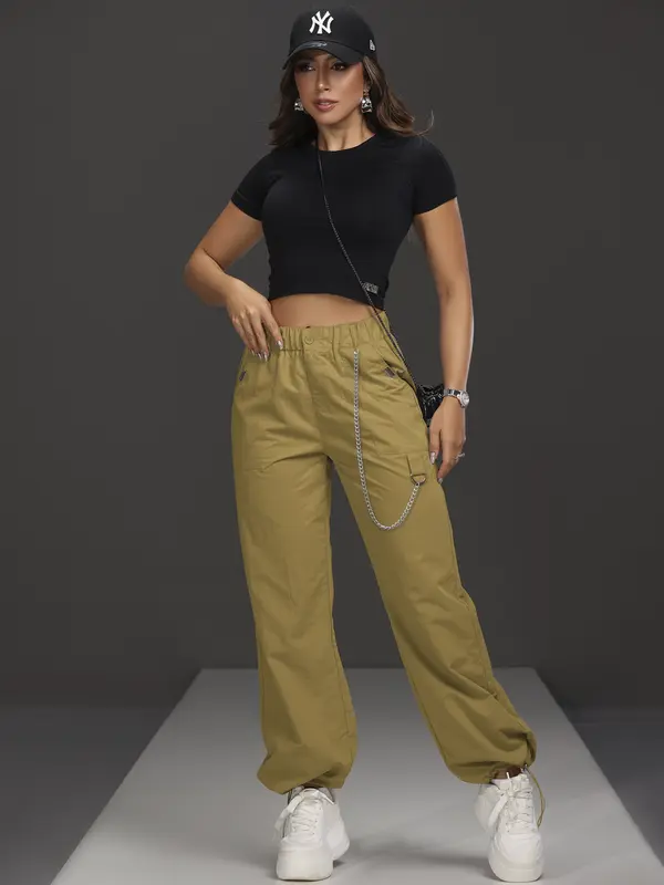 CALÇA PARACHUTE EMPÓRIO PIT BULL STREETWEAR COM DETALHE EM CORRENTE