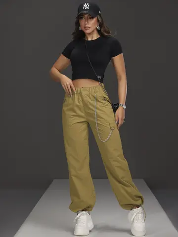 CALÇA PARACHUTE EMPÓRIO PIT BULL STREETWEAR COM DETALHE EM CORRENTE