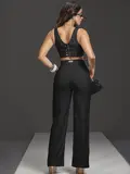 CONJUNTO CROPPED E CALÇA ALFAIATARIA CINTURA ALTA GLAMOUROSO EMPÓRIO PIT BULL