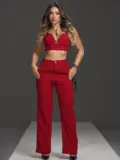 CONJUNTO CROPPED E CALÇA ALFAIATARIA CINTURA ALTA GLAMOUROSO EMPÓRIO PIT BULL