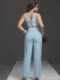 CONJUNTO CROPPED E CALÇA ALFAIATARIA CINTURA ALTA GLAMOUROSO EMPÓRIO PIT BULL
