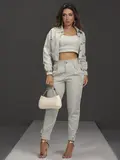 CONJUNTO COM CALÇA, JAQUETA E TOP EMPÓRIO PIT BULL CASUAL E REFINADO