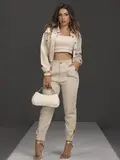 CONJUNTO COM CALÇA, JAQUETA E TOP EMPÓRIO PIT BULL CASUAL E REFINADO