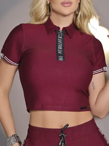 POLO CROPPED PIT BULL JEANS CONFORTÁVEL E AUTÊNTICA