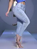 CALÇA SKINNY LOGOMANIA CÓS ALTO COM BORDADO LATERAL PIT BULL JEANS