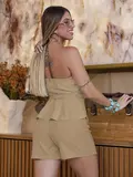 CONJUNTO SHORT SAIA E BLUSA EMPÓRIO PIT BULL MODERNO E DELICADO