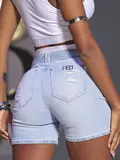 BERMUDA FEMININA COM CINTO CRISTAL E LAVAGEM CLARA PIT BULL JEANS