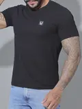 CAMISETA GOLA O PRETA COM ELASTANO E ETIQUETA EMBORRACHADA PIT BULL JEANS