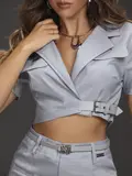 CONJUNTO SAIA MIDI COM CINTO E CAMISA MANGA CURTA EMPÓRIO PIT BULL