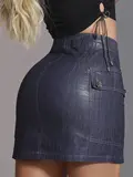 MINISSAIA PIT BULL JEANS EM ALGODÃO STRETCH COM MODELAGEM VERSÁTIL E ELEGANTE