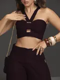 CONJUNTO CALÇA PANTALONA E TOP EMPÓRIO PIT BULL ESTILOSO E CONFORTÁVEL