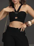 CONJUNTO CALÇA PANTALONA E TOP EMPÓRIO PIT BULL ESTILOSO E CONFORTÁVEL