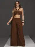 CONJUNTO CALÇA PANTALONA E TOP EMPÓRIO PIT BULL ESTILOSO E CONFORTÁVEL