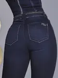 CALÇA FLARE MODELADORA ELEGANTE PIT BULL JEANS COM CINTO E FENDA LATERAL
