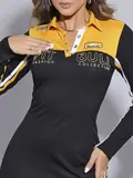 VESTIDO POLO MANGA LONGA PIT BULL JEANS ELEGANTE COM MODELAGEM SOFISTICADA