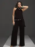 CONJUNTO CALÇA E BLUSA COM CINTO EMPÓRIO PIT BULL LEVE E REFINADO
