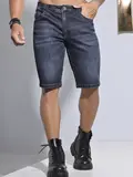 BERMUDA MASCULINA PIT BULL JEANS VERSÁTIL COM LAVADO ESCURO