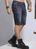 BERMUDA MASCULINA PIT BULL JEANS VERSÁTIL COM LAVADO ESCURO