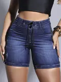 BERMUDA MEIA COXA PIT BULL JEANS ESTILOSA COM ELÁSTICO LATERAL PERSONALIZADO