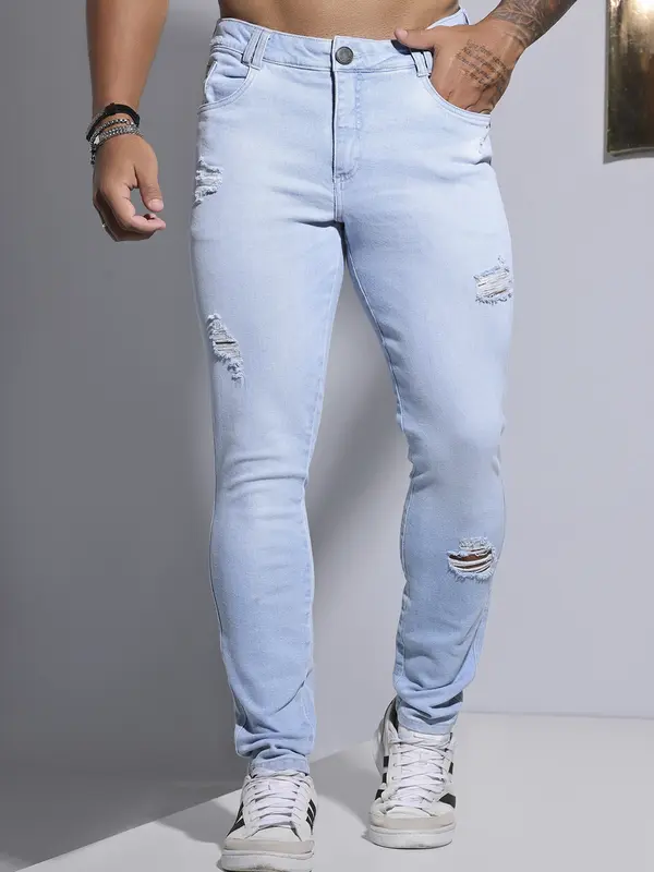 CALÇA MASCULINA PIT BULL JEANS ESTILOSA COM LAVADO CLARA