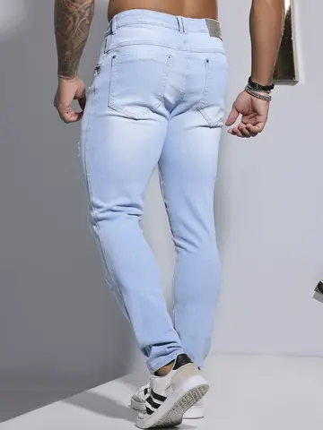 CALÇA MASCULINA PIT BULL JEANS ESTILOSA COM LAVADO CLARA