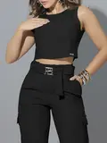 CONJUNTO CROPPED E CALÇA CARGO EMPÓRIO PIT BULL MODERNA E REFINADA