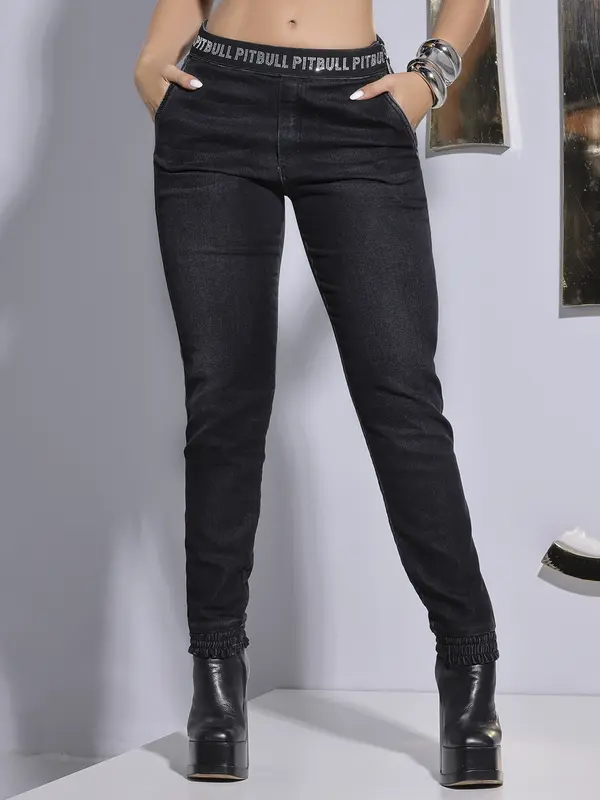 CALÇA JOGGER ESCURA PIT BULL JEANS COM ELÁSTICO PERSONALIZADO