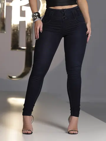 CALÇA SKINNY PIT BULL JEANS COM BORDADO MANUAL PERSONALIZADO EM STRASS