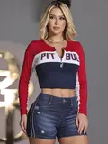 Short Sexy Pit Bull Jeans Confortável com Lateral Personalizada